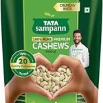 Tata Sampann Pure Cashews Whole/Kaju, 500g, Nutritious & Delicious, Premium Kaju nuts, Rich in Protein, Magnesium & Phosphorus, Deluxe Size & Crunchy Nuts